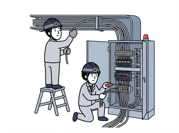 電気設備課(プラント・建築、電気工事)の作業イラスト